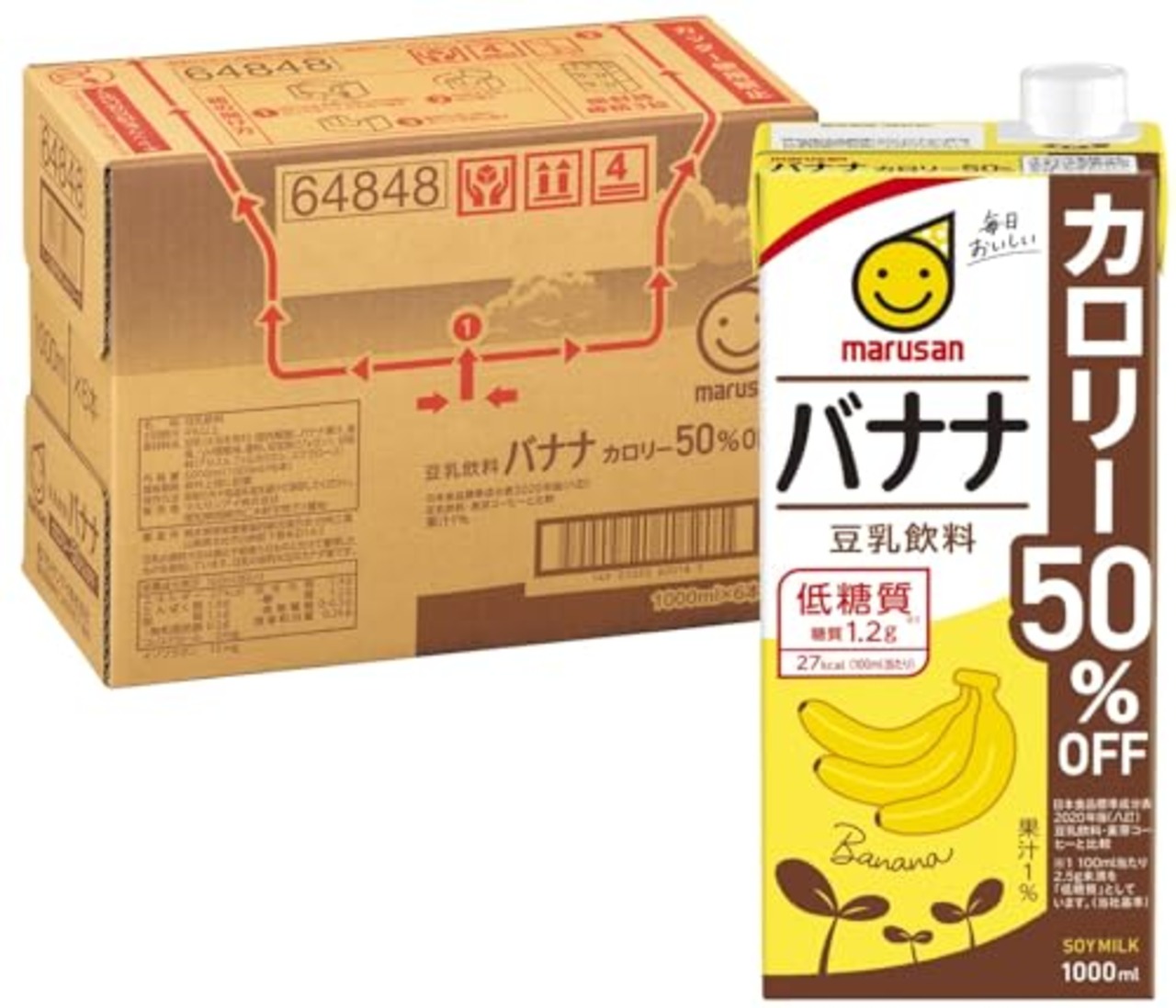 マルサン 豆乳飲料バナナ カロリー50%オフ 1L×6本