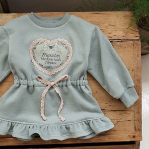 「予約販売」冬英字柄トレーナーワンピース