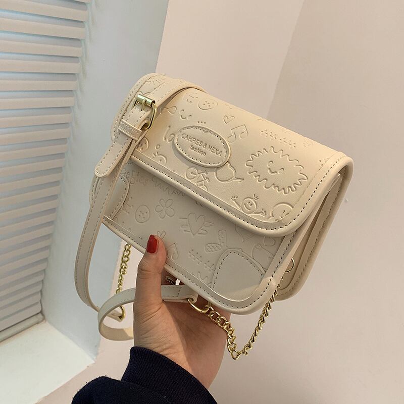 チェーン レッド スクウェア 手作りハンドバック67942860303