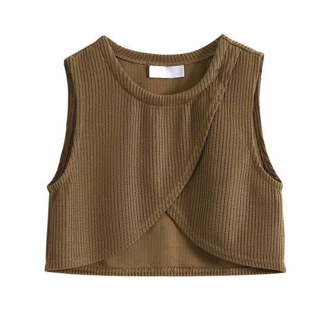 knit vest layered shirt L0107