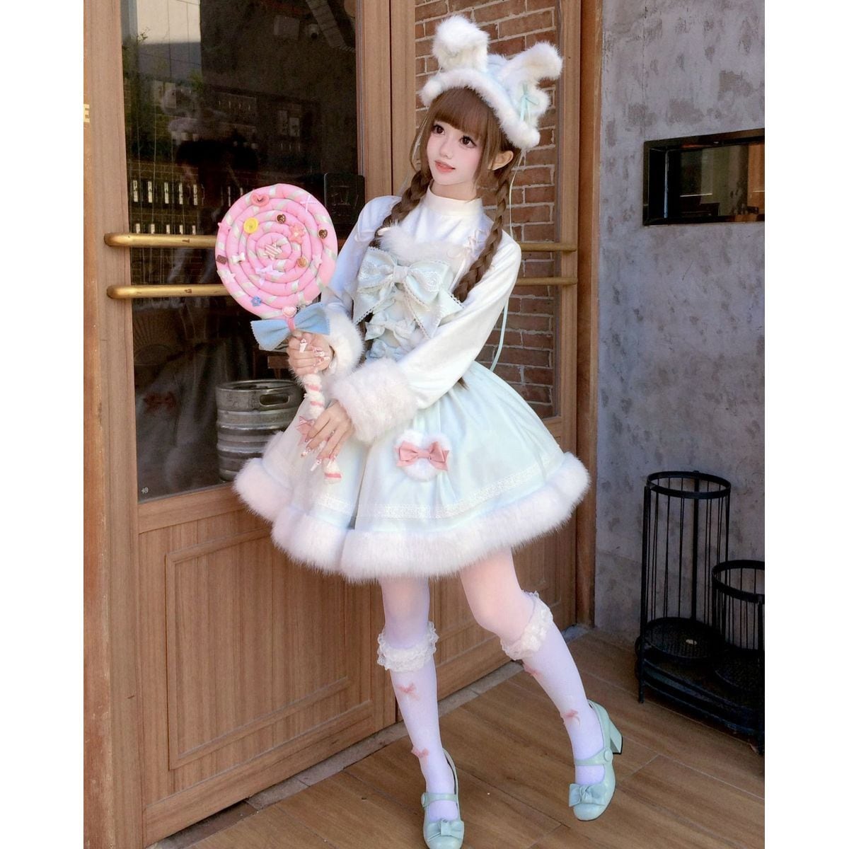 うさ耳ふわもこケープセットアップ：ワンピースセット | Maiden's Rêve