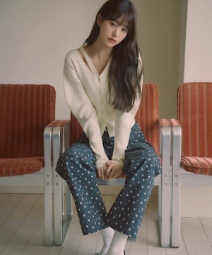 ★IVE ウォニョン X rolarola コラボ！！【rolarola】FLOWER LONG PANTS BLACK