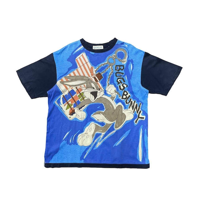 B LOONEY TUNES BUGS BUNNY ALL OVER PRINT TEE NAVY 4 5578