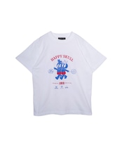 HAPPYスカルプリントベーシックTシャツ (WHITE) CQ-46096