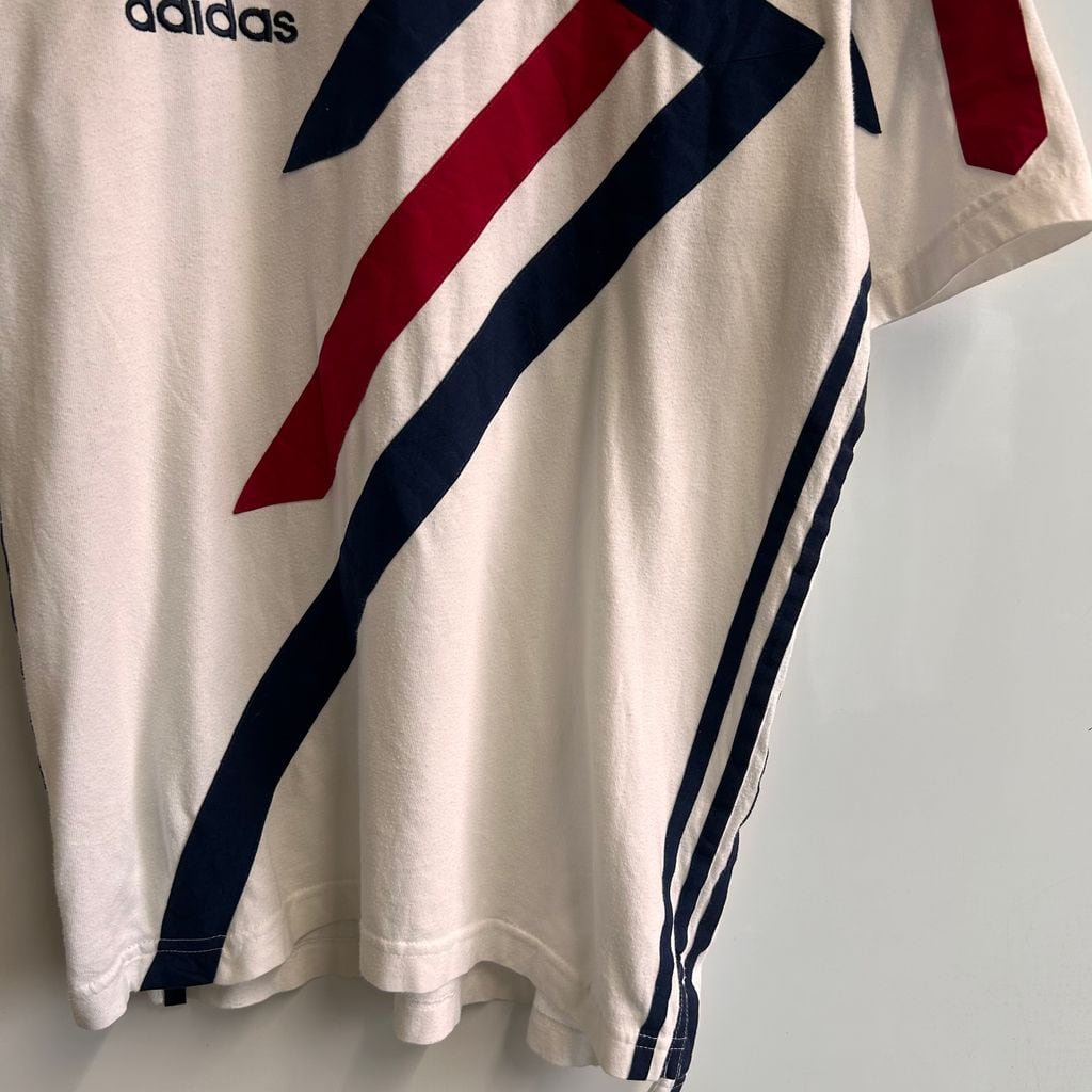80s~ adidas アディダス 万国旗タグ トレフォイルロゴ グラフィックT