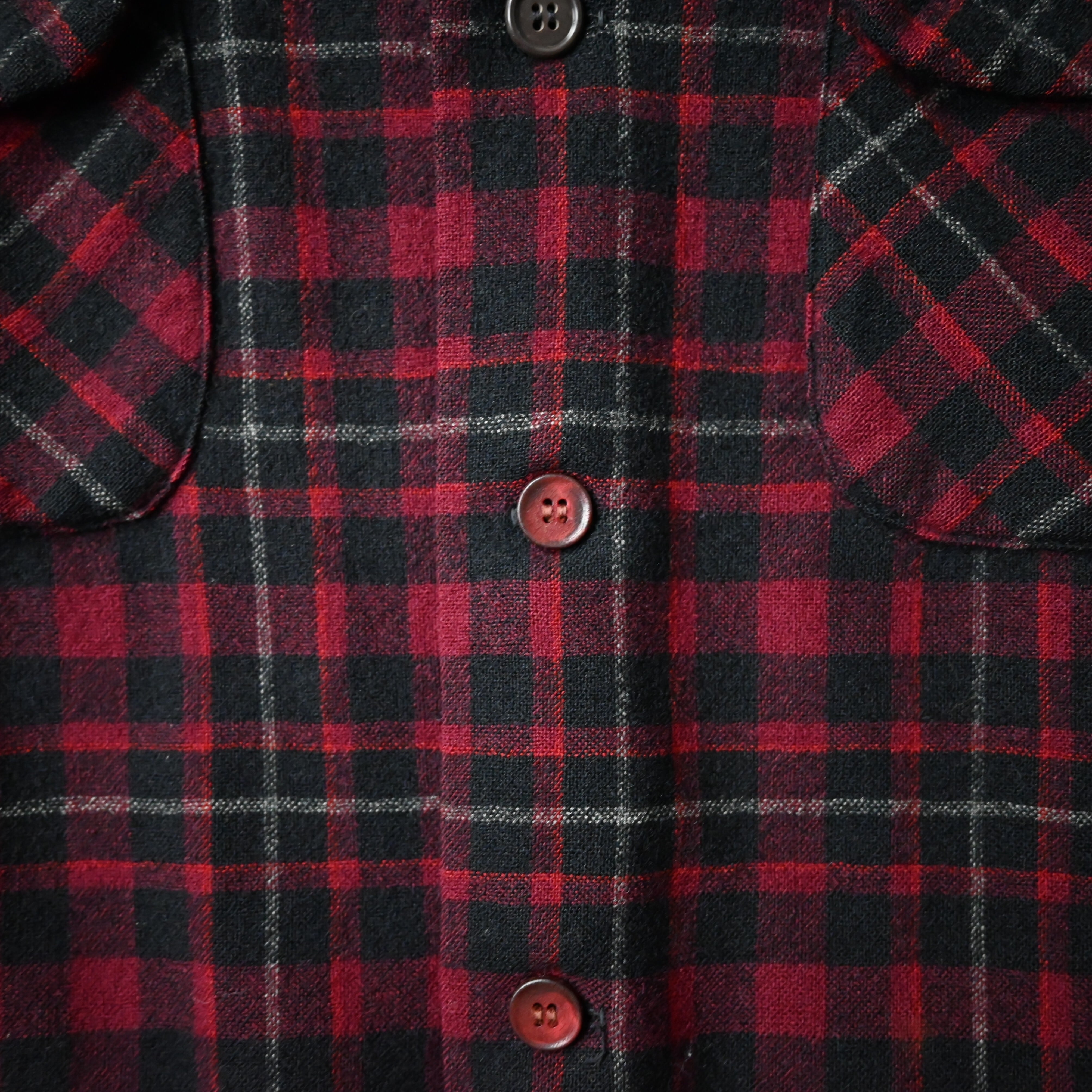 50's PENDLETON Wool Check board Shirt made in USA sizeL | GANKO