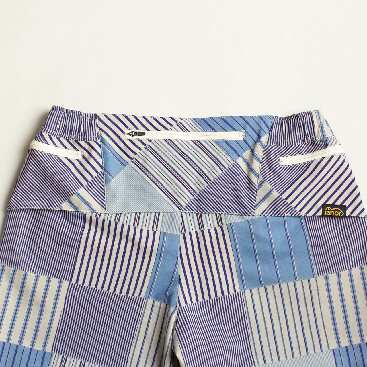 ranor（ラナー）STRIPE PW MIDDLE SHORTS - BLUE ストライプパッチ