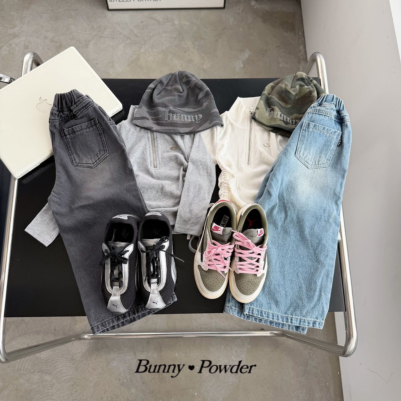 ivory S［即納］ any half zipup tee 26autumn/ bunny powder