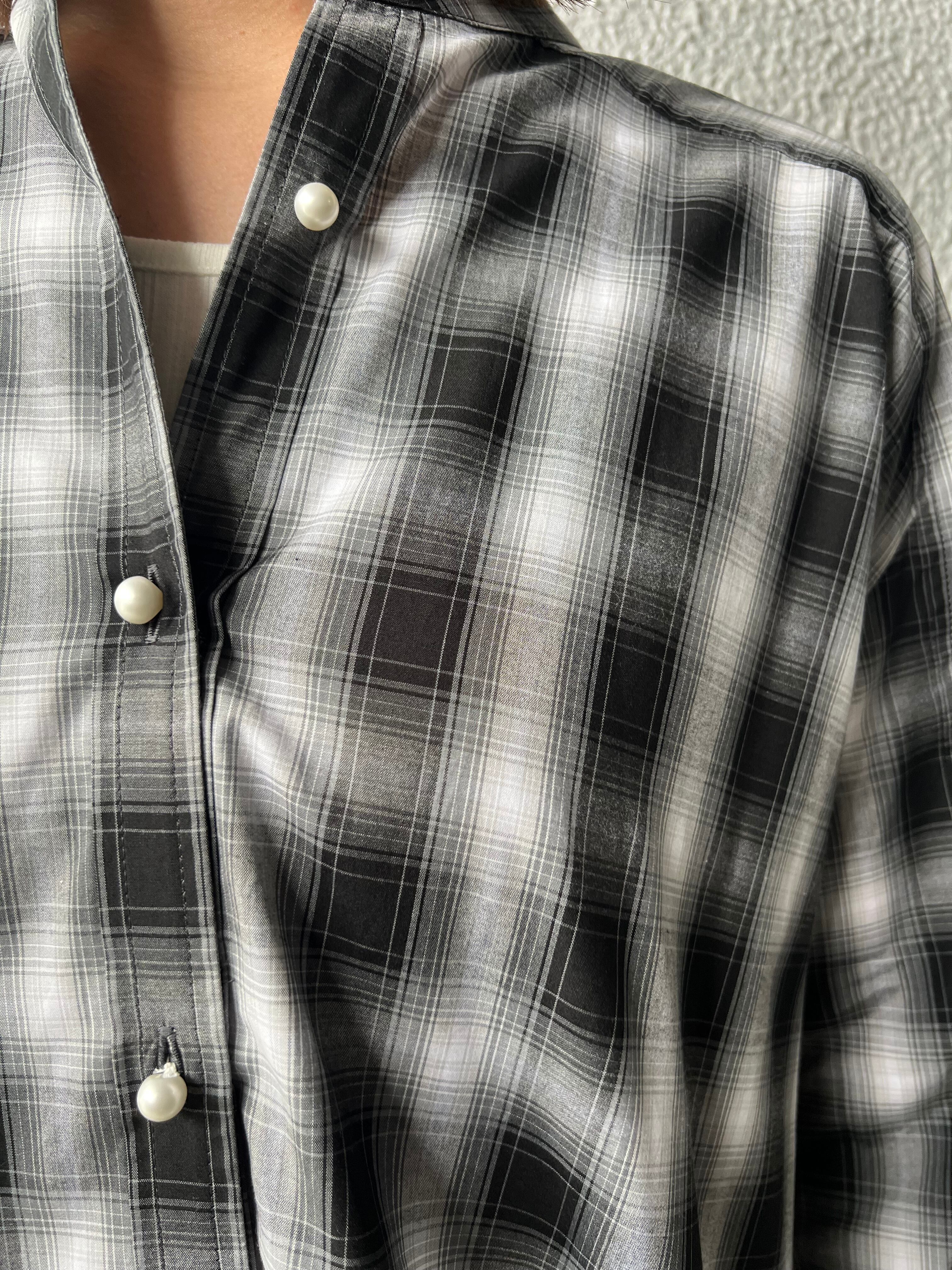 【PASSIONE】パールボタンチェックシャツ