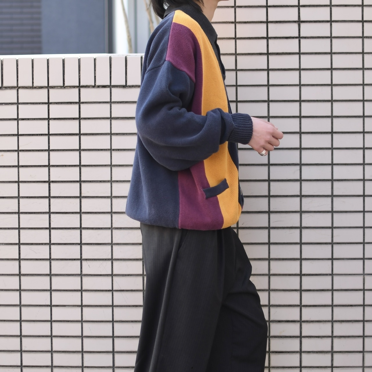 WOODS&GRAY color switching cotton cardigan