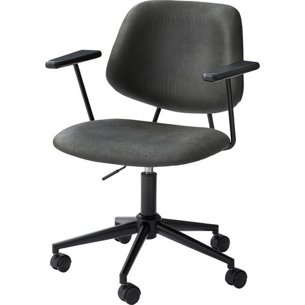 デスクチェア PC-80 チェア 回転チェア オフィスチェア 座面回転 キャスター付き 移動可能 椅子 いす クロスレザー ファブリック スタイリッシュ シンプル おしゃれ グレー ブラック 黒 灰 在宅ワーク