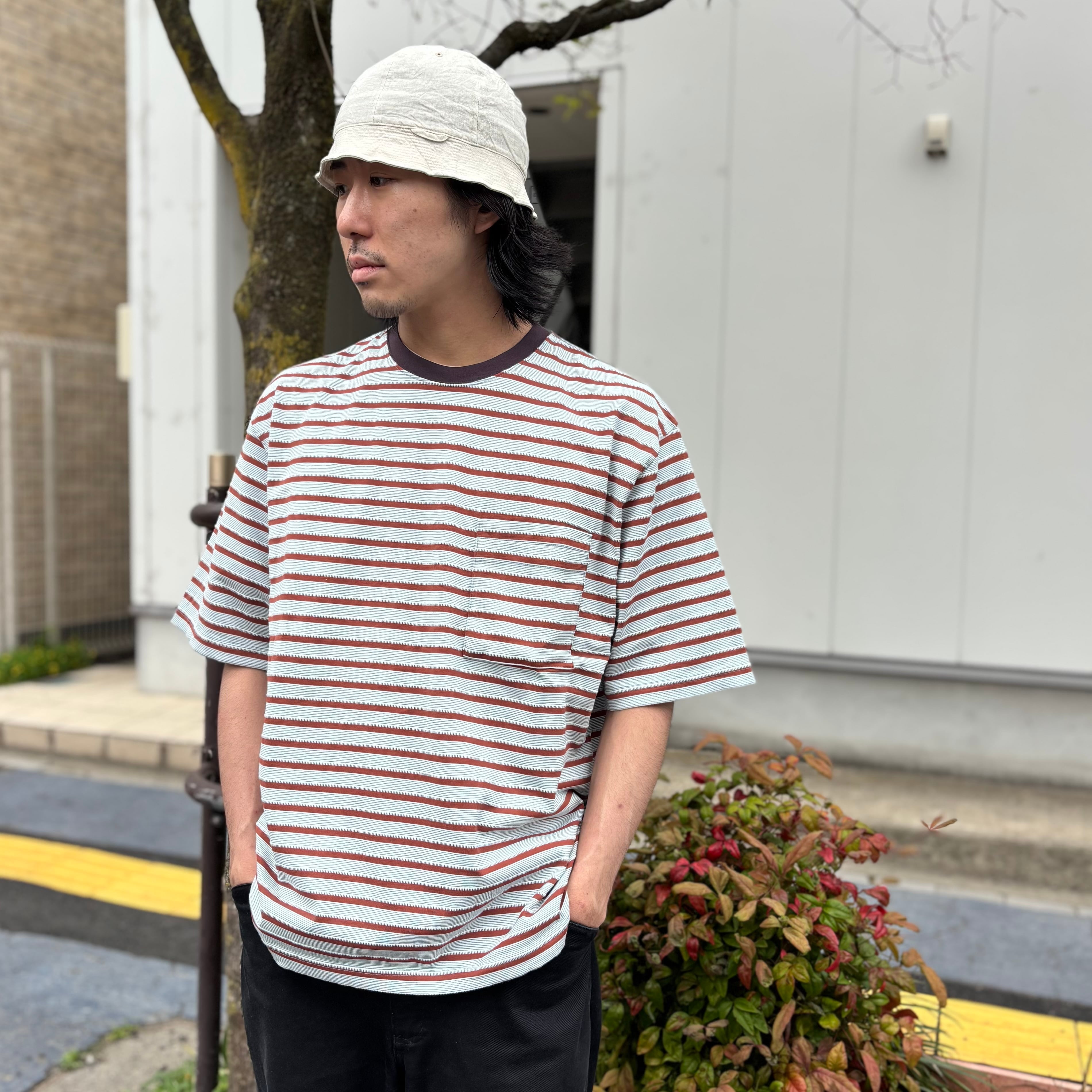 NOROLL UNEVENNESS S/S TEE GREEN ORANGE / ノーロール Tシャツ