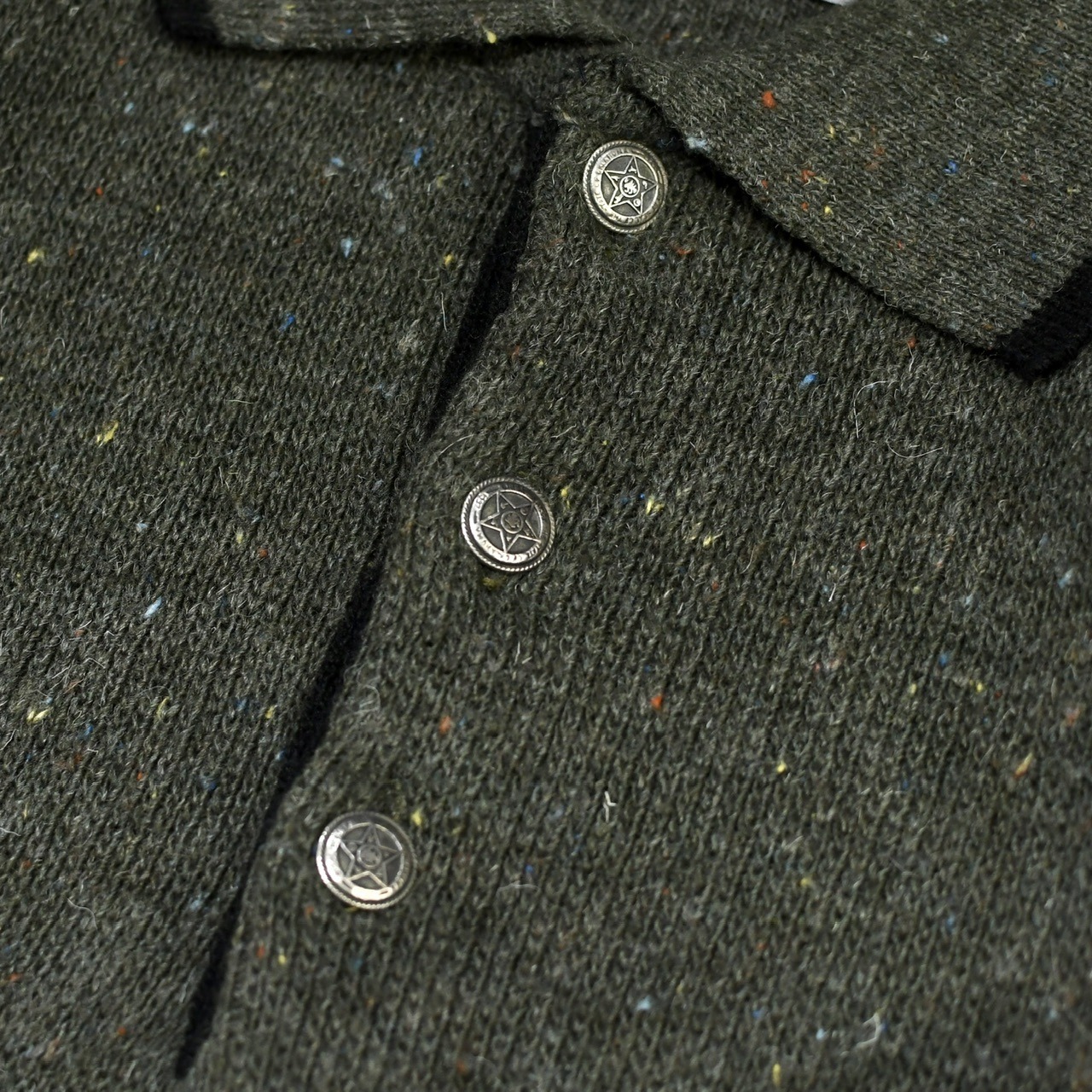 embroidery design marble nep knit polo