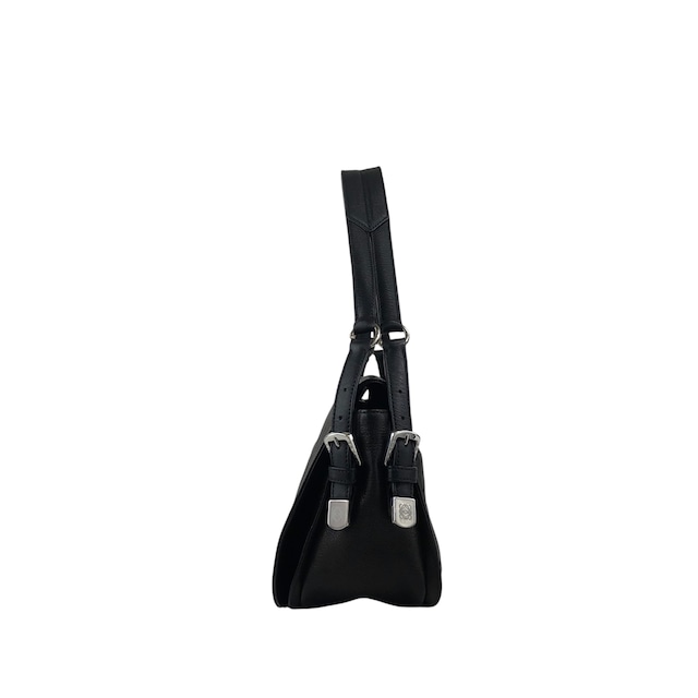 LOEWE ロエベ ショルダーバッグ ブラック アナグラム スタッズ レザー セミショルダーバッグ vintage ヴィンテージ オールド 8s3xv4