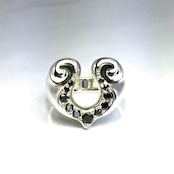 RHYTHMIC HORSESHOE RING with BLACK DIAMOND / リズミックホースシューリング・ブラックダイヤモンド