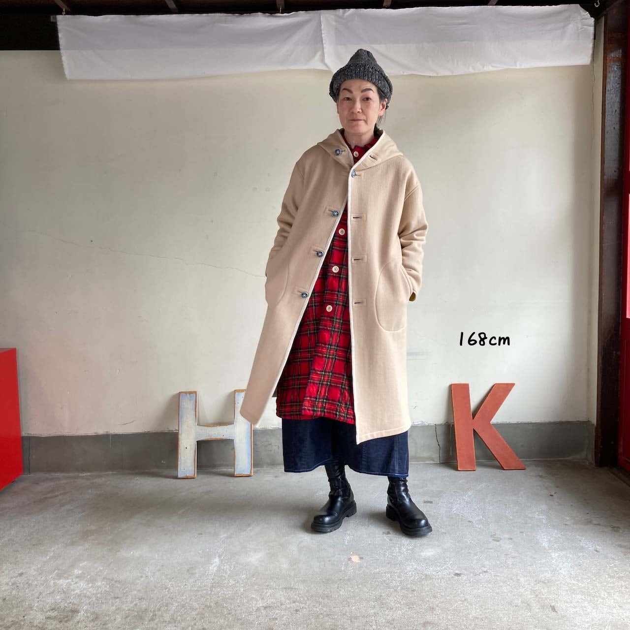 快晴堂カットメルトンwideリバーシブルコート