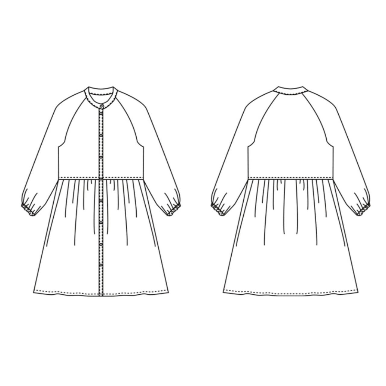 【予約】型紙のみ｜P1756｜Dress｜44〜99サイズ｜商用利用OK