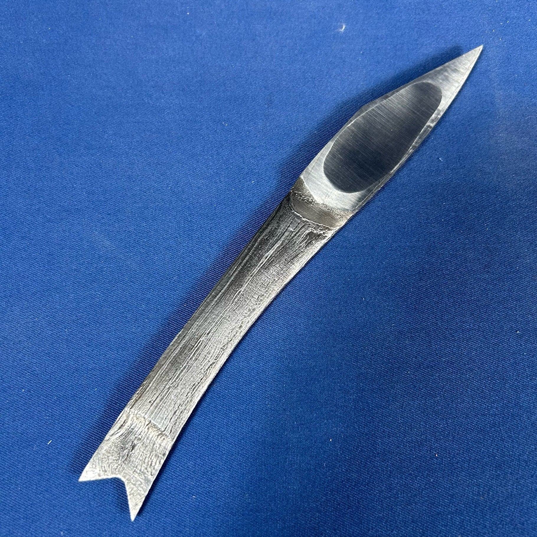 故)高木順一作 [清流 鮎/切出小刀] 全長194mm 刃幅50mm 桐箱付【長期