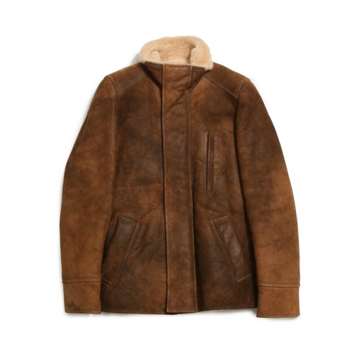 JILSANDER InnerSkinDyingMoutonLeatherZipJacket