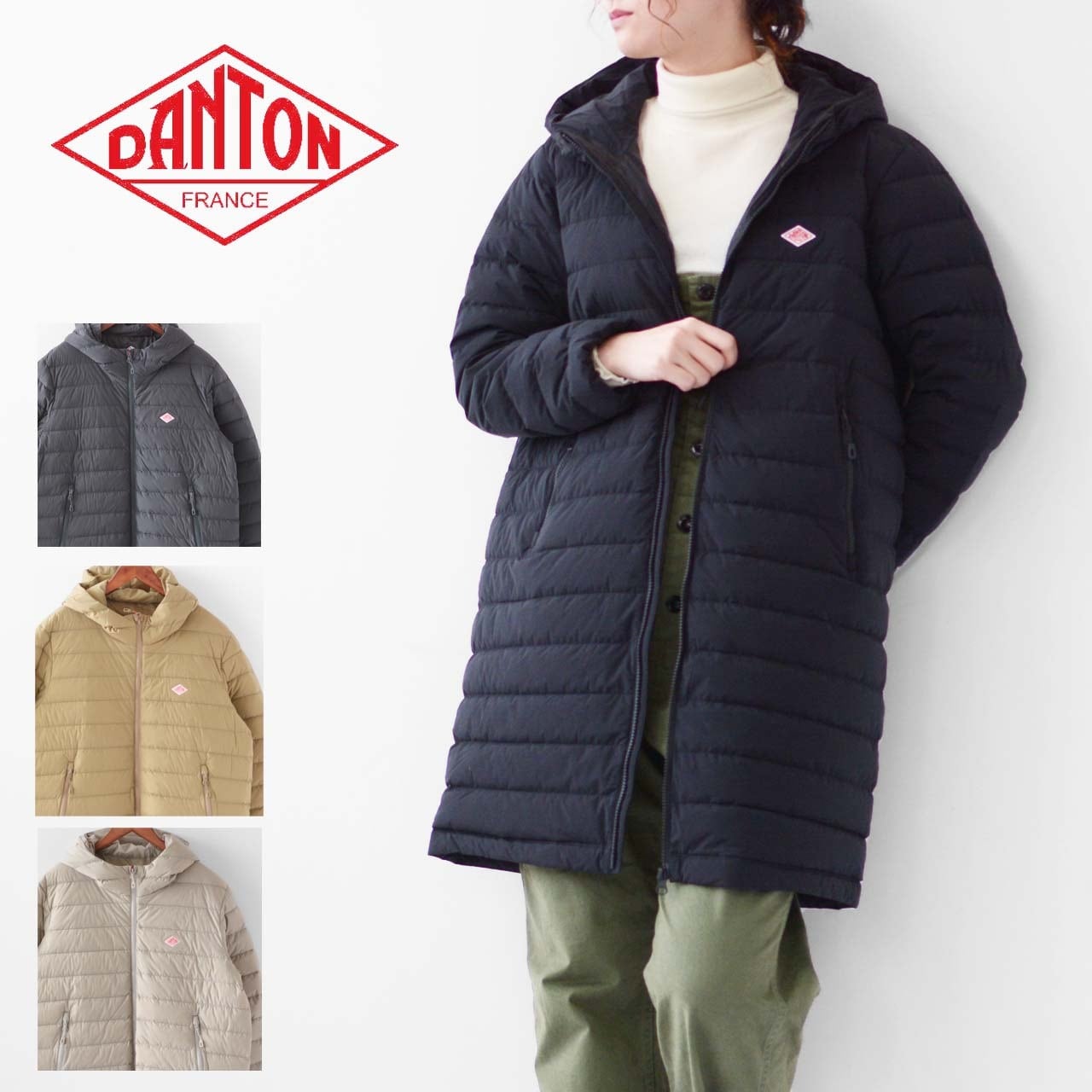 DANTON [ダントン] W MIDDLE DOWN HOODED COAT [dt-a0190nps] ミドル