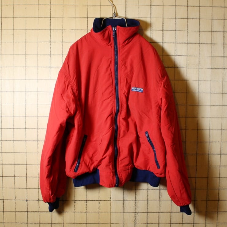 Eddie Bauer エディーバウアー USA製 80s 古着 レッド 裏地フリース