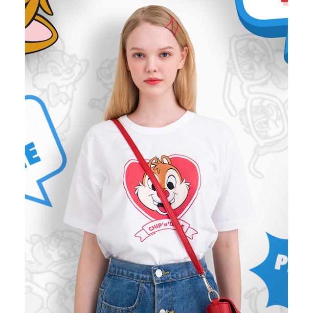 [MAINBOOTH] Chip n Dale Valentine T-shirt(WHITE) 正規品 韓国 ブランド 半袖 T-シャツ