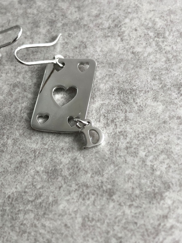 Christian Dior クリスチャン ディオール ピアス シルバー ハートトランプ vintage ヴィンテージ オールド i6xys2
