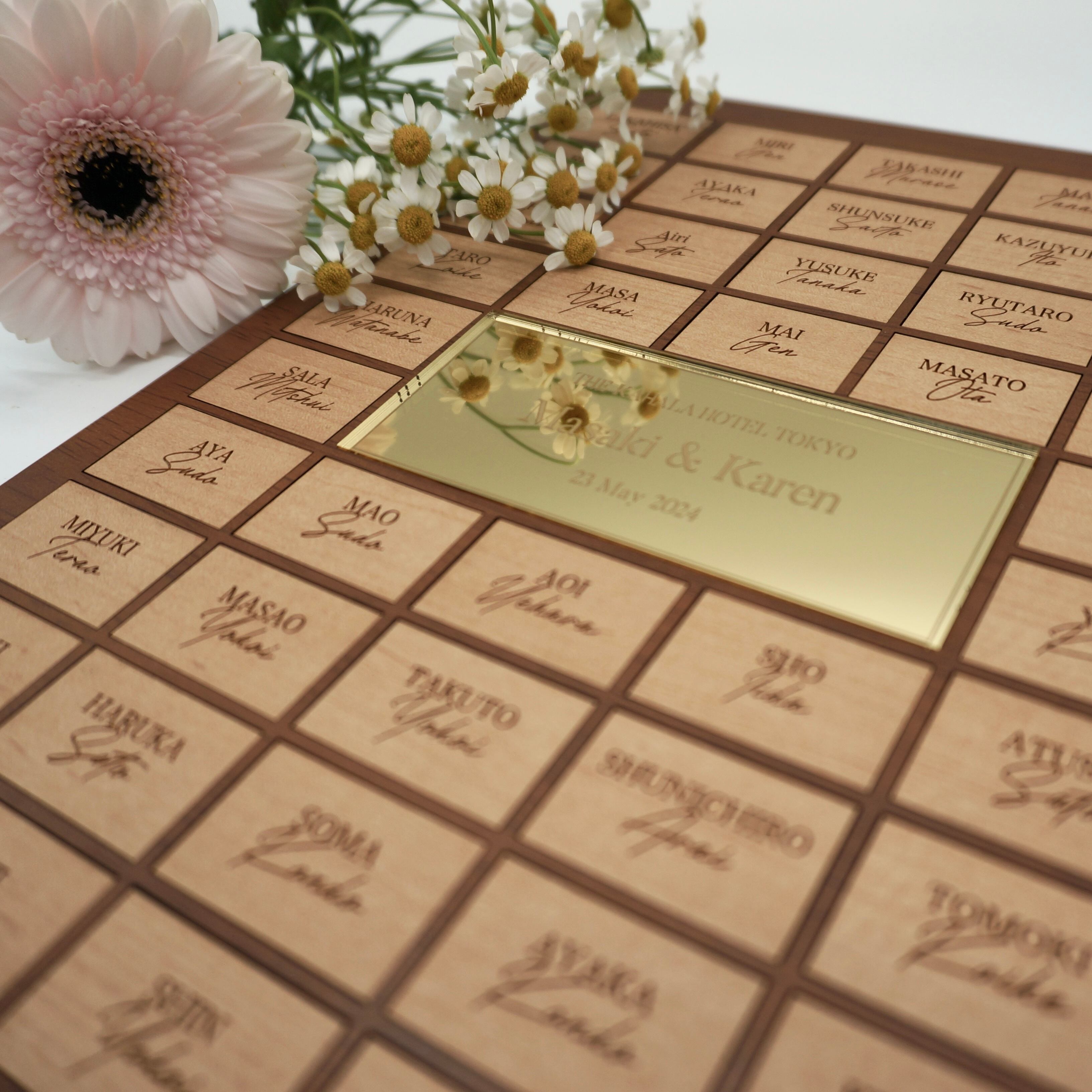 木の結婚証明書　ゴールドプレート 木の結婚証明書 ゲスト参加型 2色＋ゴールド その他オーダー
