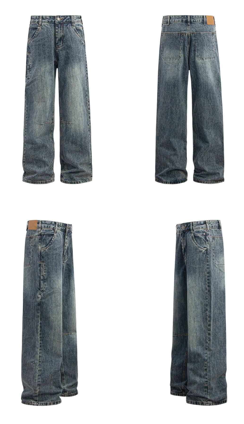 膝ステッチ ストレートデニム / Knee Stitch Straight Denim