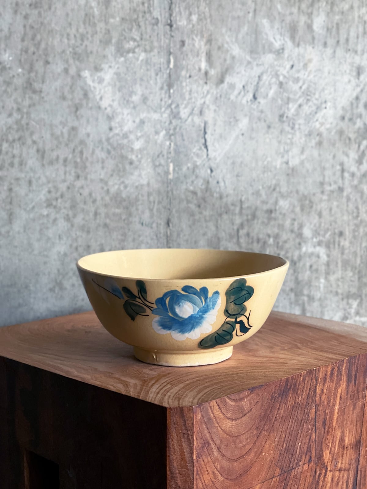 ヴィンテージソンベ焼き♡青色花柄陶器ボウル2個セット ヴィンテージソンベ焼き♡青色花柄陶器ボウル2個セット