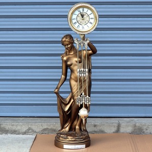 女神時計・振り子式・置時計・女神像・置物・No.210513-47・梱包サイズ140