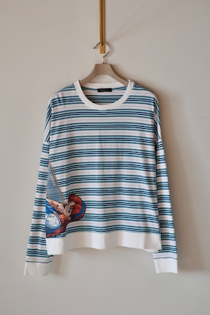 LITTLE.BEDROOM 【Screen Long Tshirt -Blue-】