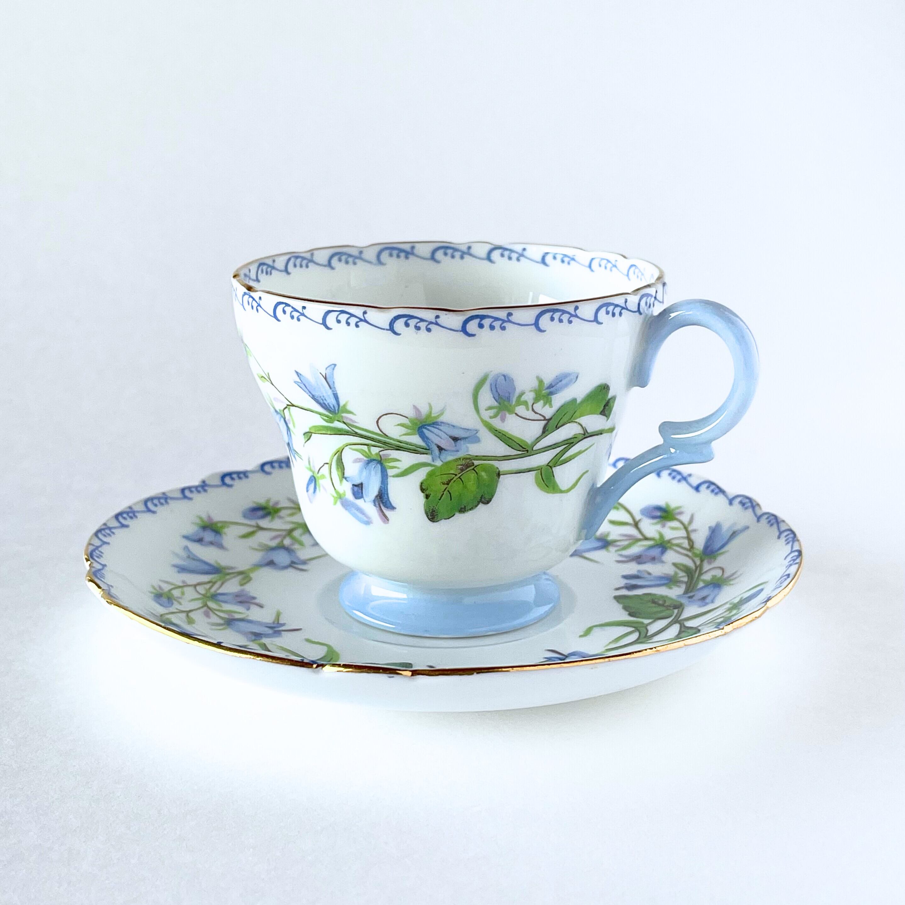 ◇明治期 横浜薩摩 輸出陶器 デミカップ＆ソーサー 日光 花詰文