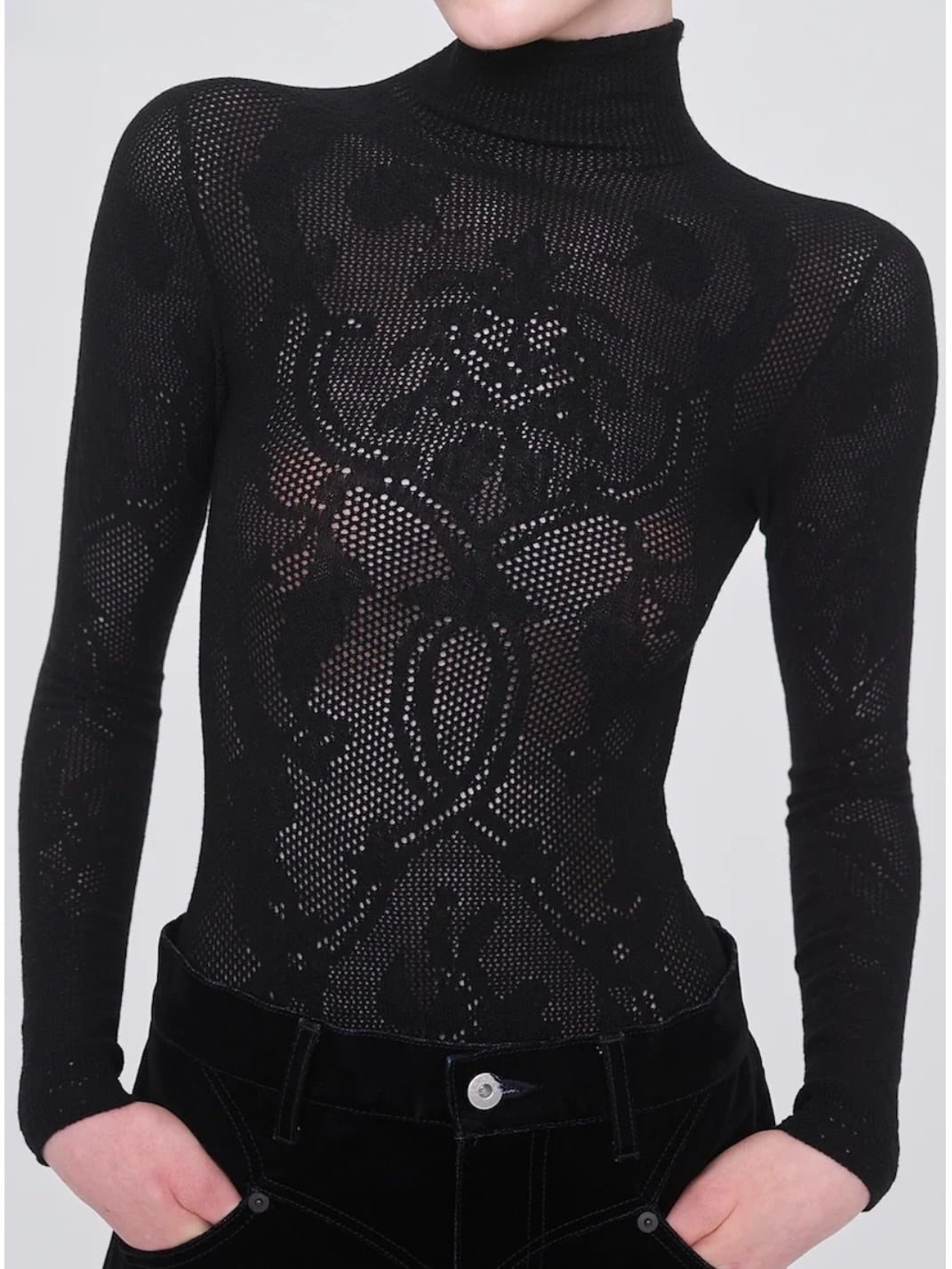26AW | WOMEN】FETICO フェティコ / ボディスーツ / WOOL LACE KNIT