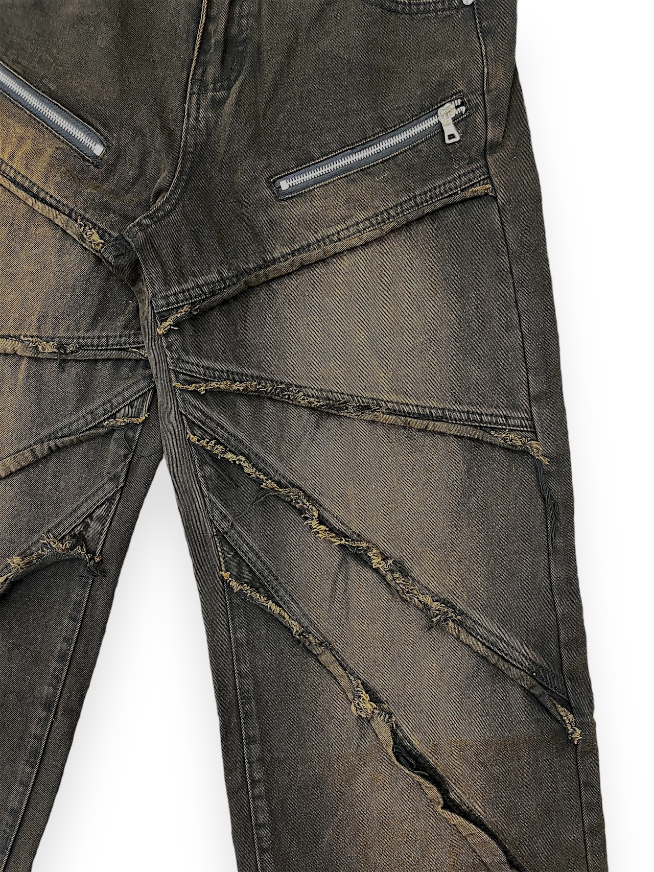 【PLANET STUDIO】radial switching straight denim pants