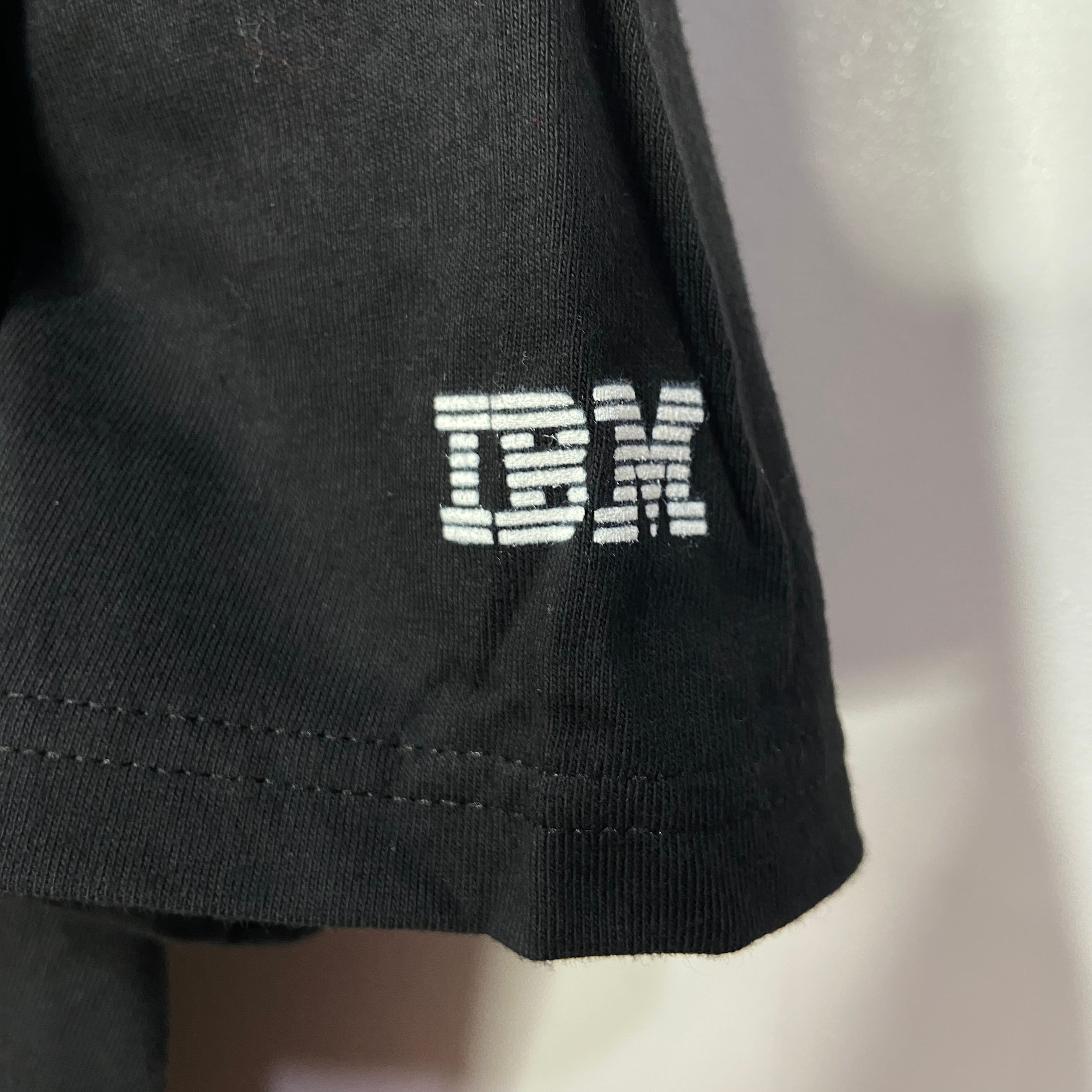 00s IBM 企業ロゴプリントTシャツ カンパニーTシャツ ブラック XL