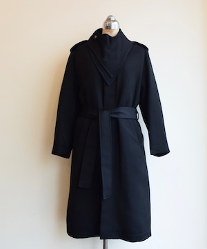 FUMIKA_UCHIDA FU-I-OT004 SCARF COLLAR FLYFRONT COAT LINED WITH BOA