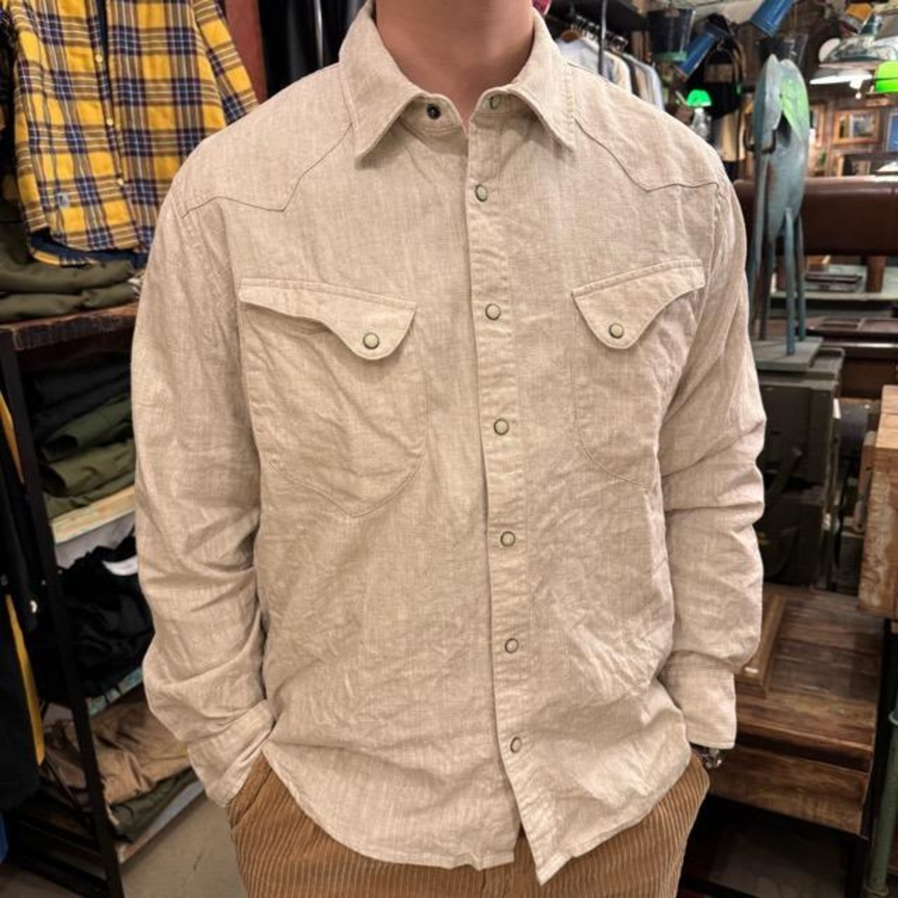 TOPANGA Men's 　ラミーコットンシャツ　羽織　リネン　コットン　通気性　春明ファッション　ゆったり　ファッション　コーデ　カジュアル　