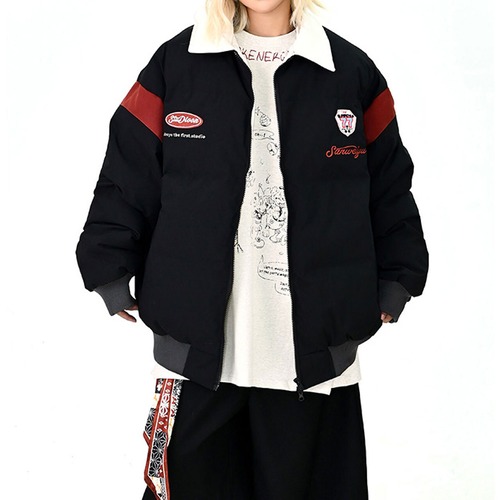 ワークテイストロゴアクセントブルゾン 2col   R01244