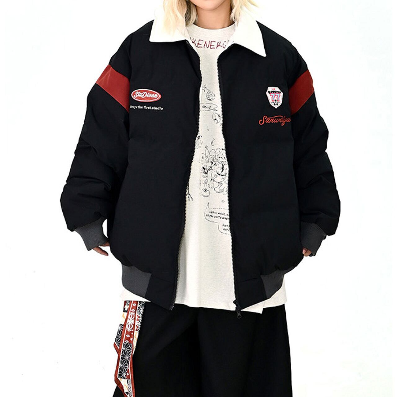 ワークテイストロゴアクセントブルゾン 2col R01244