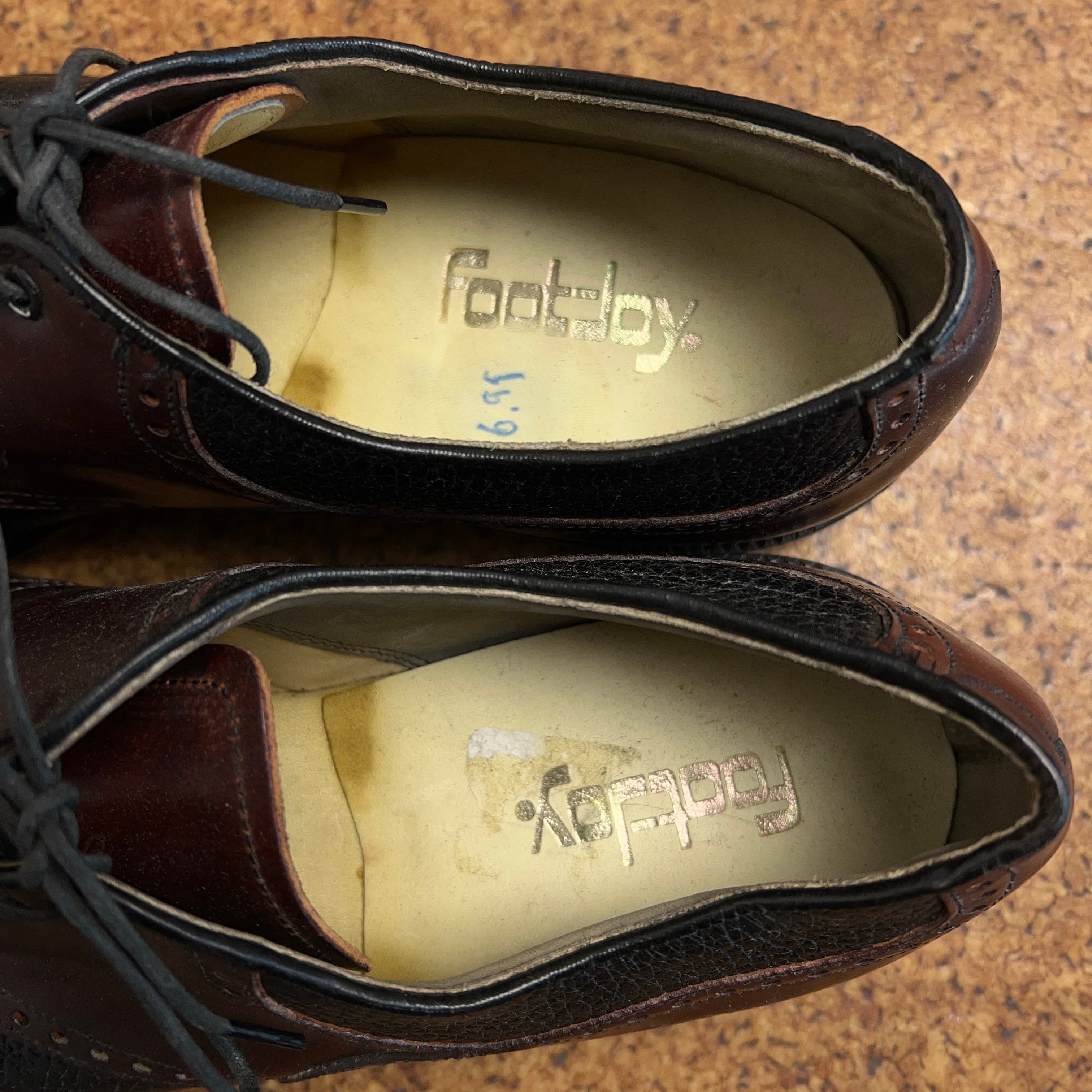 1960's~ FootJoy Brogues Golf Spike Shoes Cordovan 2tone フット