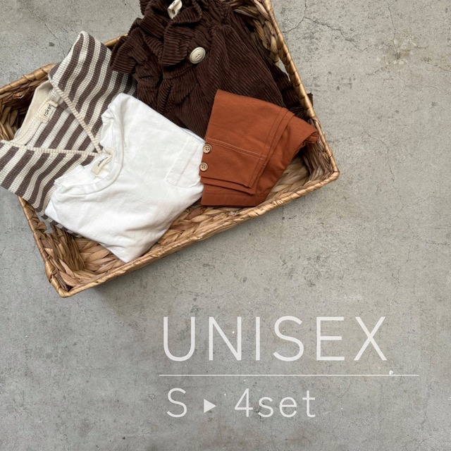 ◎送料無料/No.5 春のコーデ4点SET/Unisex/S(約90㎝)/トップス2点∔パンツ∔レギンス