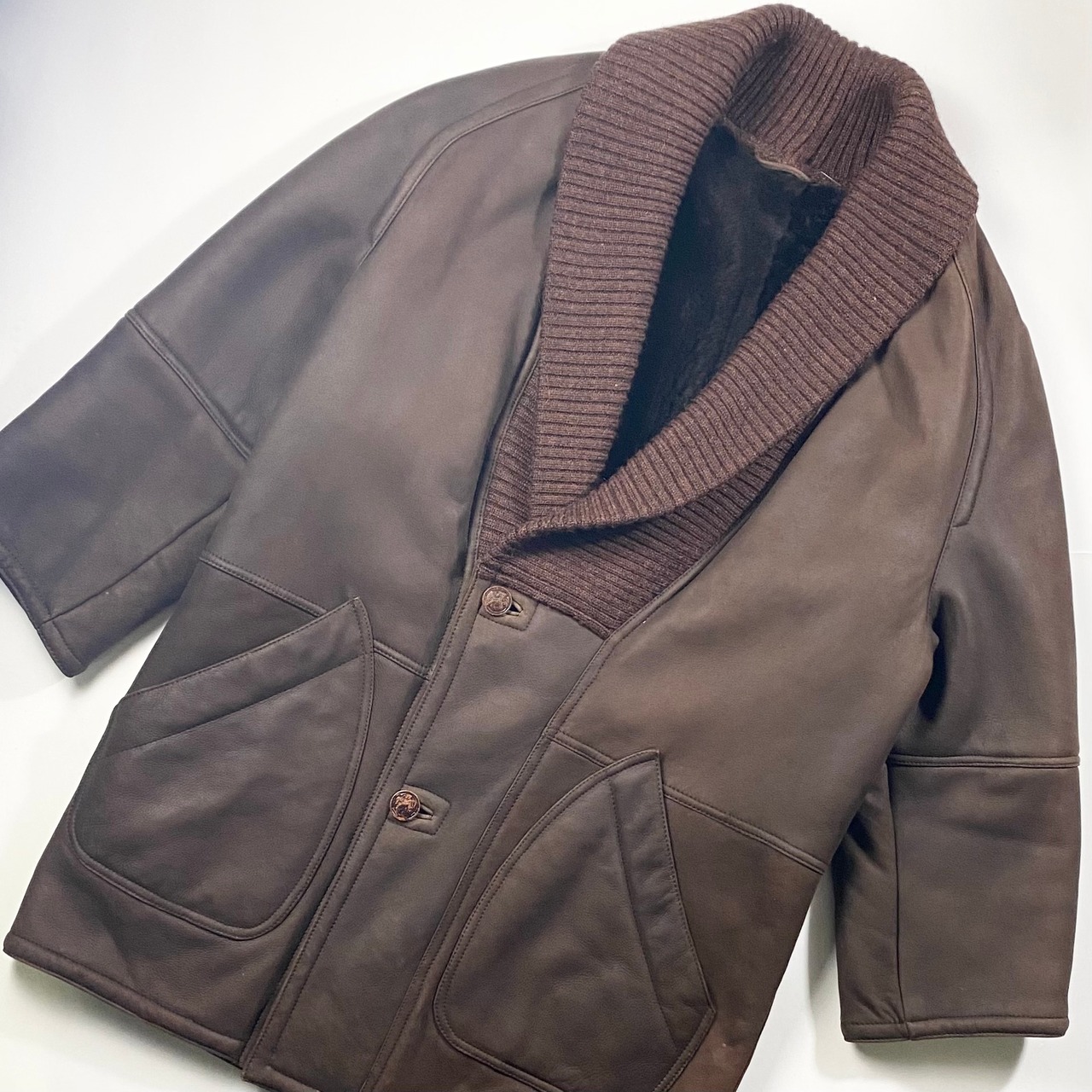vintage FENDI shawl collar mouton coat