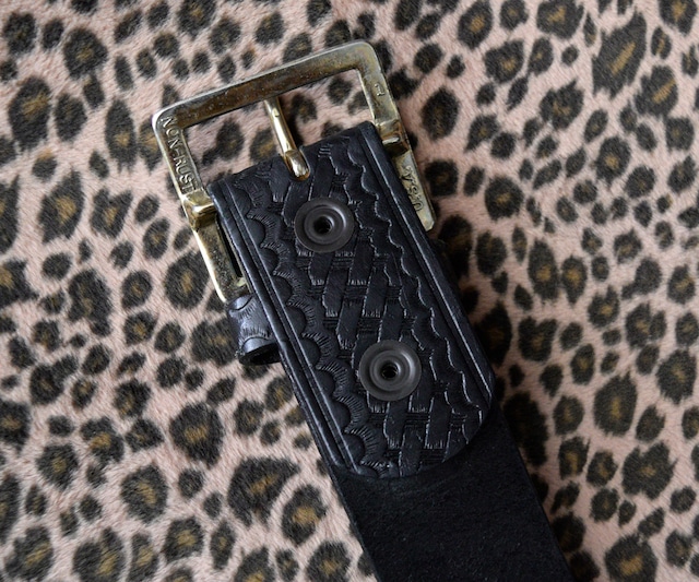 GOOD! BOSTON LEATHER BASKET WEAVE GARRISON BELT 34