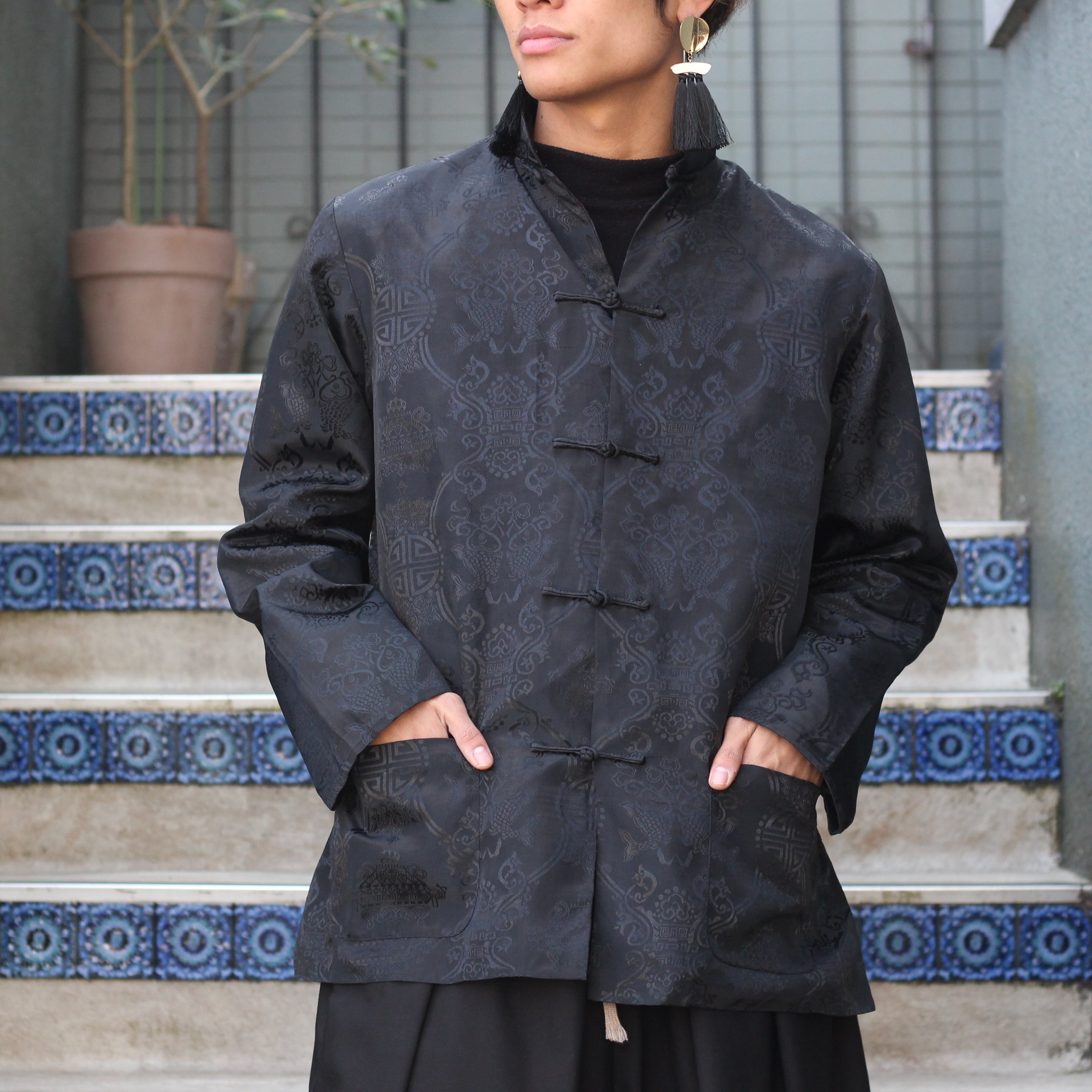 SPECIAL ITEM* USA VINTAGE EMBROIDERY JACQUARD DESIGN CHINA SHIRT