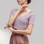 ショートスリーブ クロスライントップス 5色展開 L0666