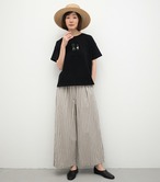 SUN VALLEY サンバレー / 綿麻 平織 ワイドストレートパンツ