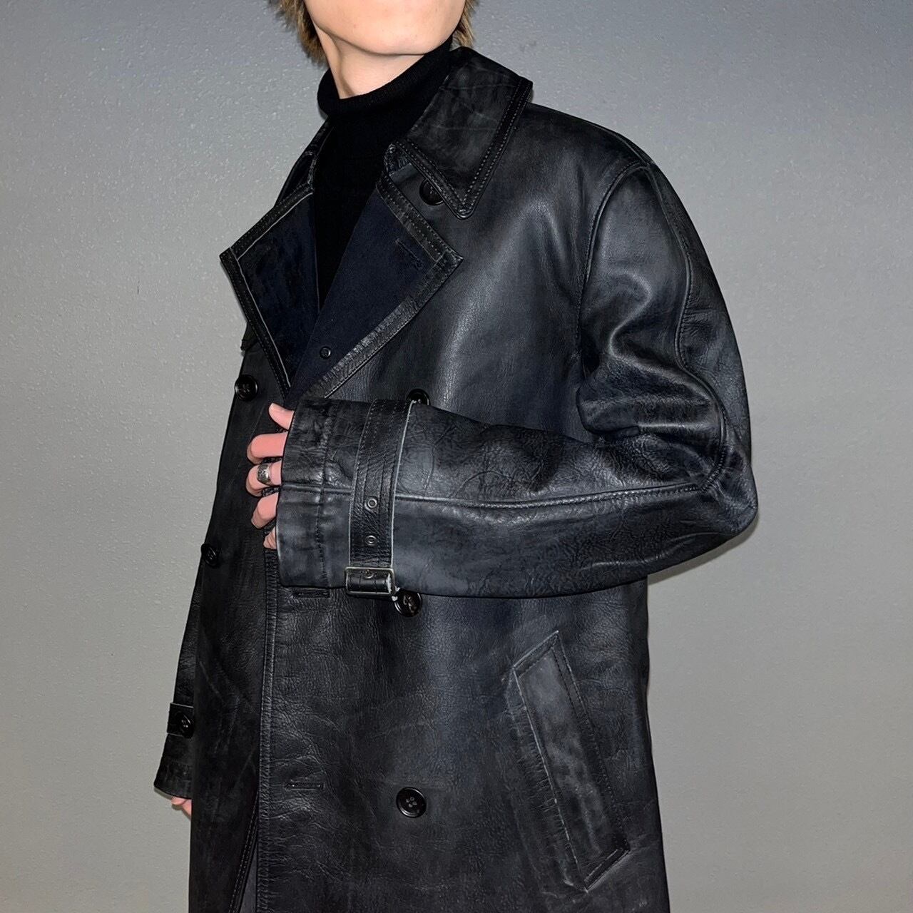 04AW COMME des GARCONS HOMME Cow Leather Coat | VOLAR