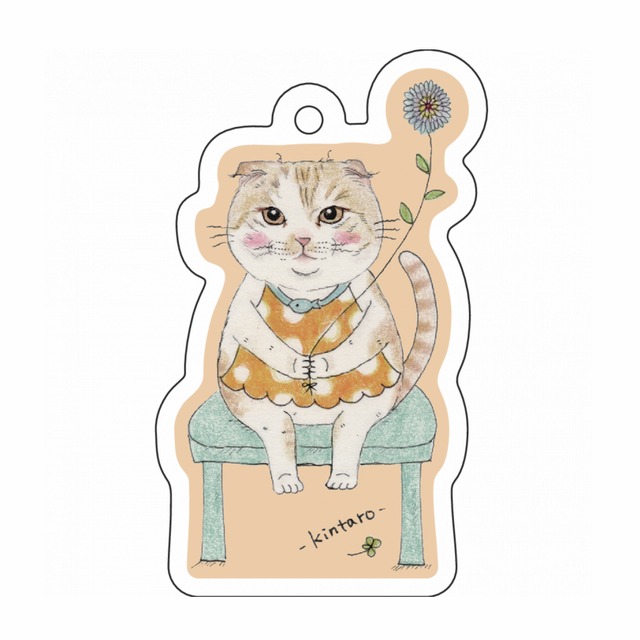 お花にゃんこキーホルダー 金太郎 うたねこ堂オフィシャルショップ