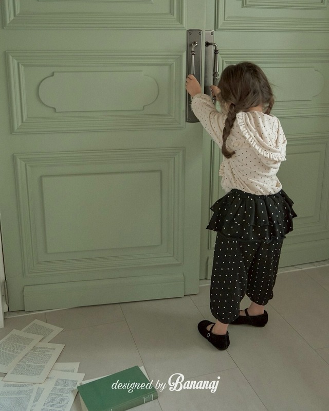 [即納M/L]≪BANANAJ≫Petal dot pants black 26
